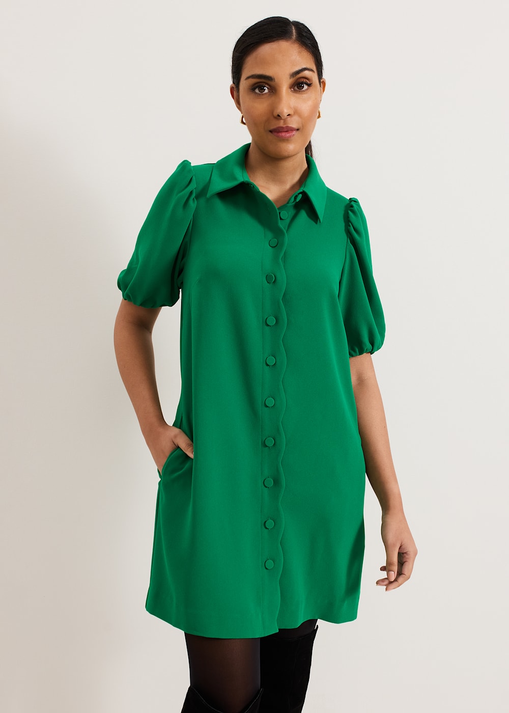 Phase Eight Green Candice Scallop Dress Phase Eight Green Candice Scallop Dress