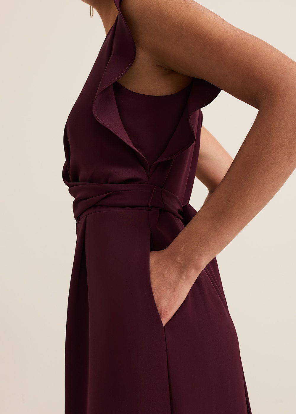 Burgundy jumpsuit petite outlet