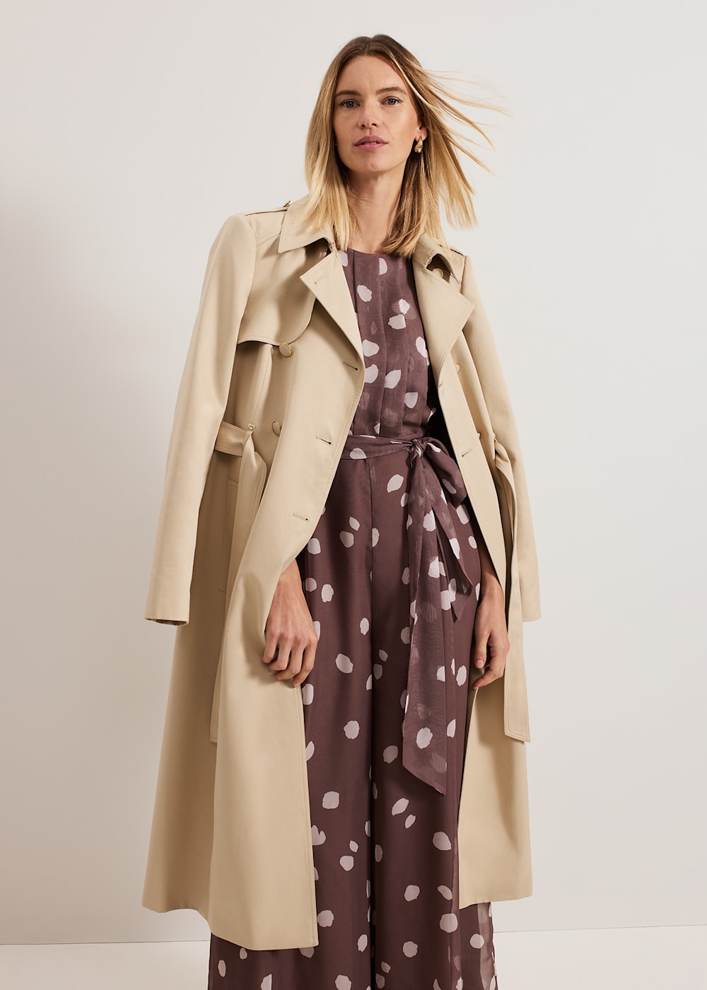 Maxine Spot Chiffon Jumpsuit Phase Eight UK