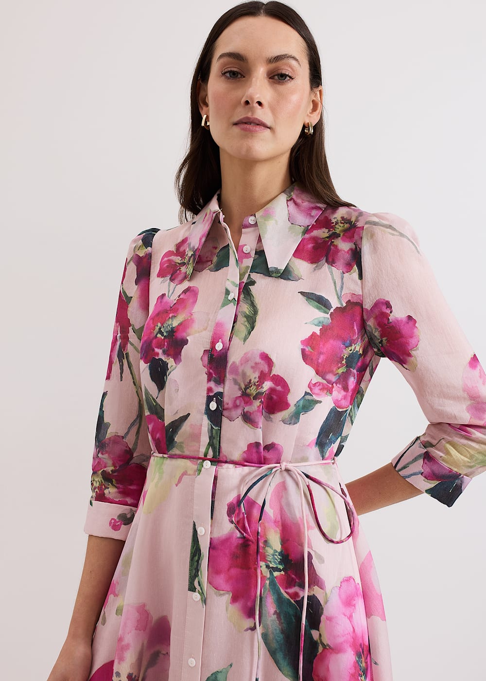 Phase Eight Anabella Floral Long Sleeved Shirt Dress Phase Eight Anabella Floral Long Sleeved Shirt Dress