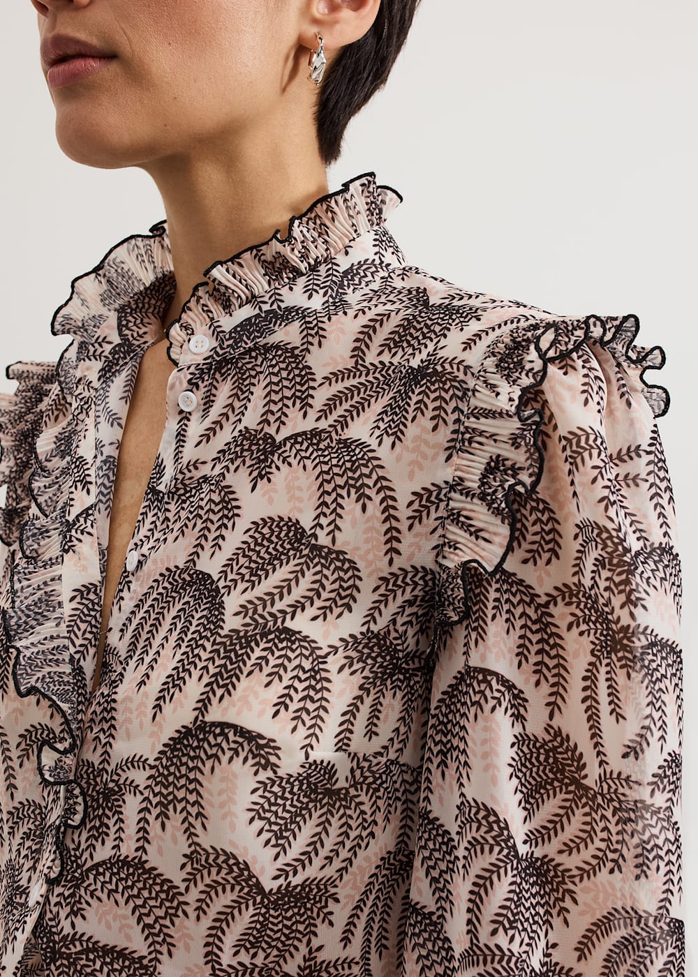 Frilled Floral Blouse