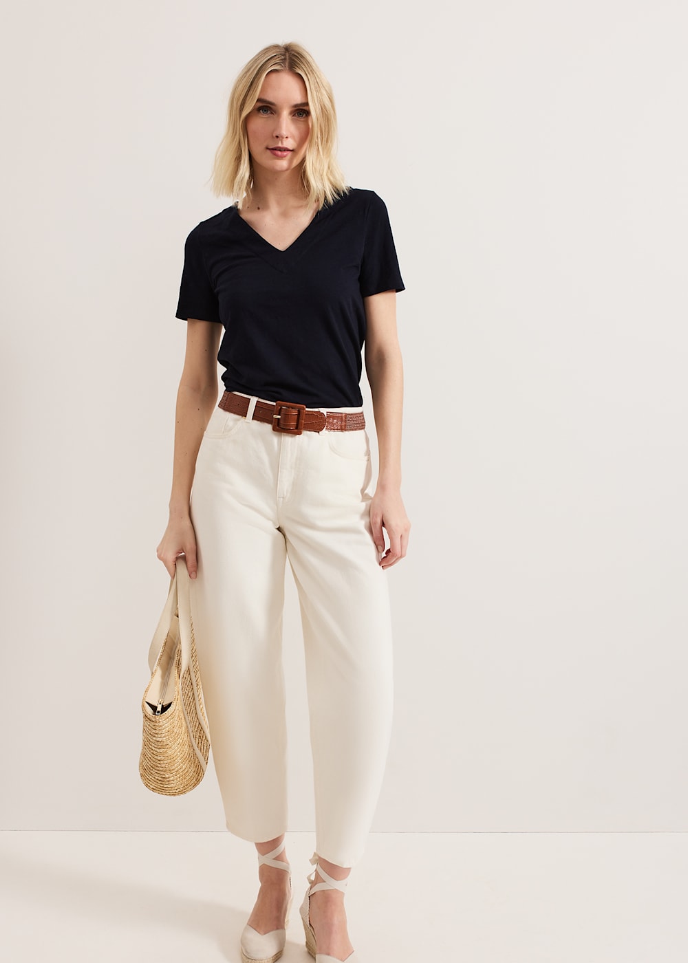 Phase Eight Elspeth Navy V Neck Top Navy