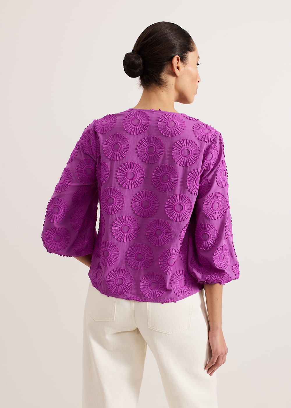 Phase Eight Daisy Crochet Poplin Blouse