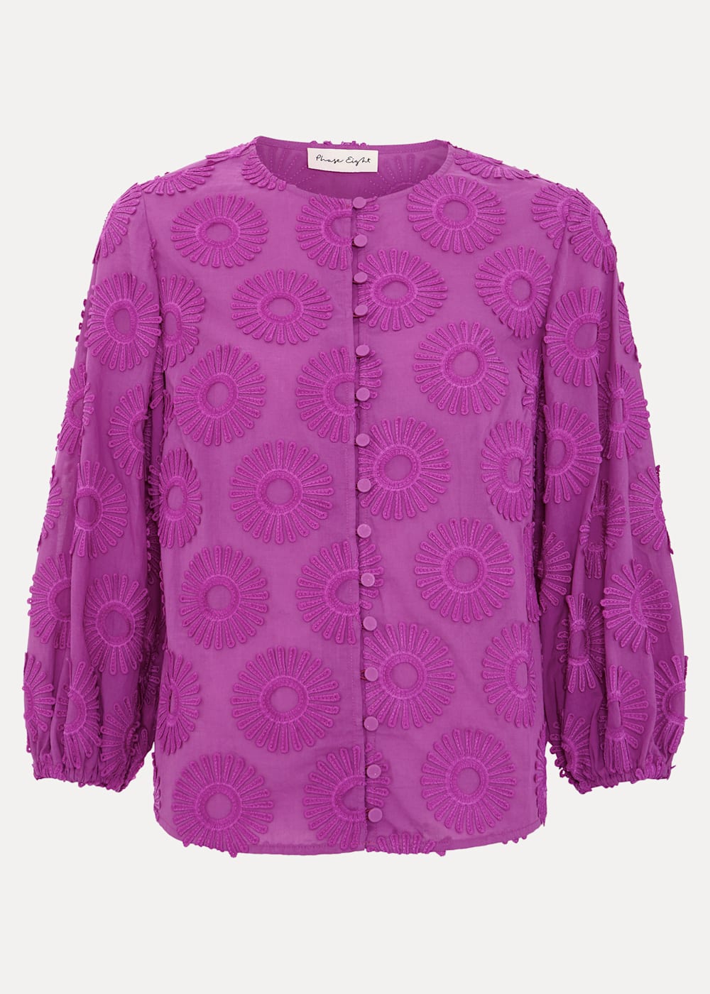 Phase Eight Daisy Crochet Poplin Blouse