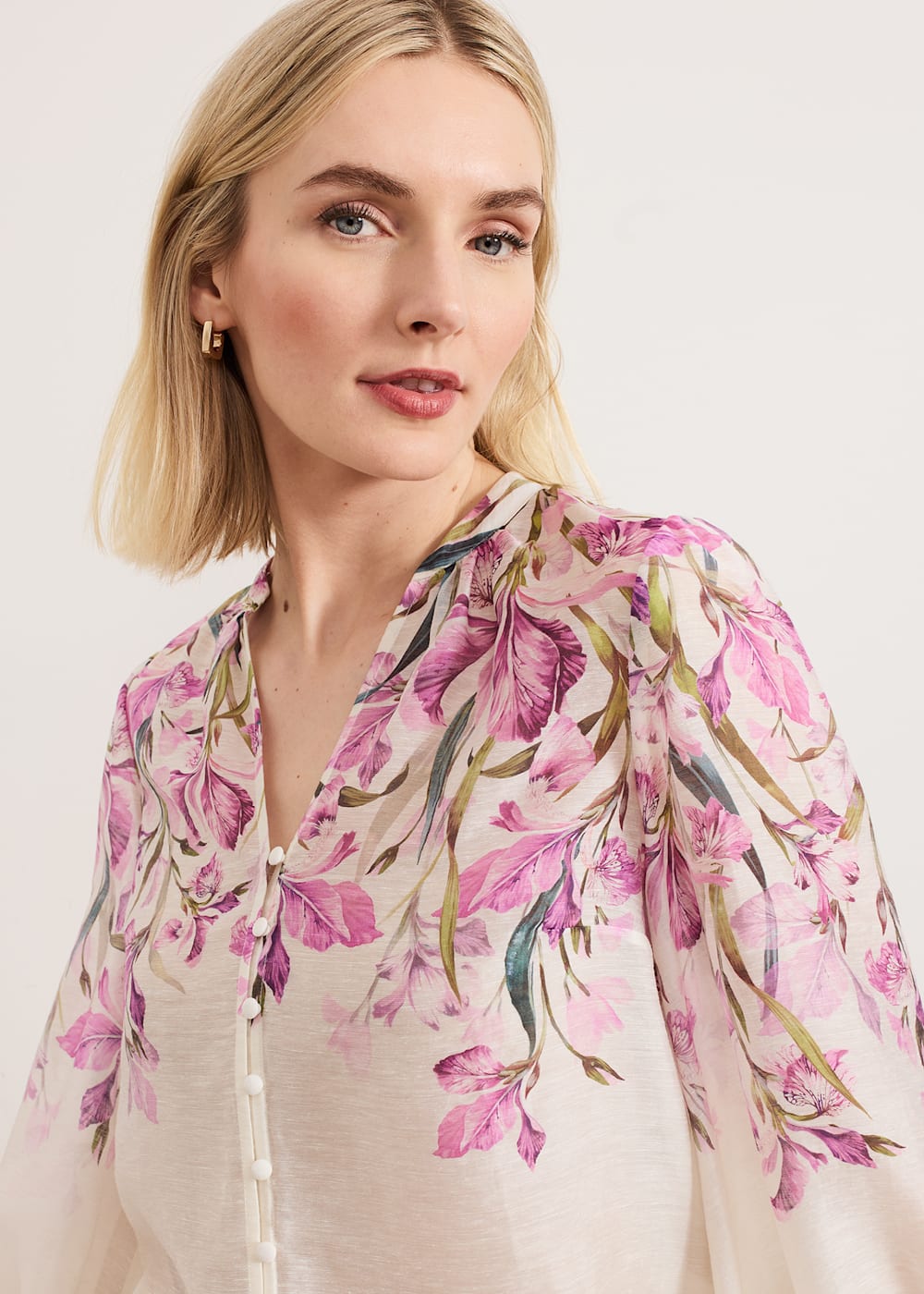 Phase Eight Gisela Placement Print Floral Blouse