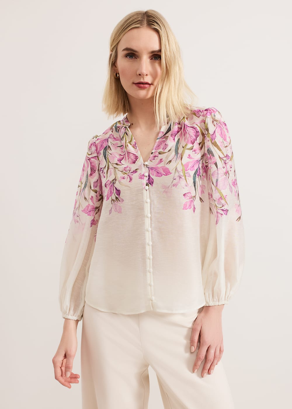 Phase Eight Gisela Placement Print Floral Blouse