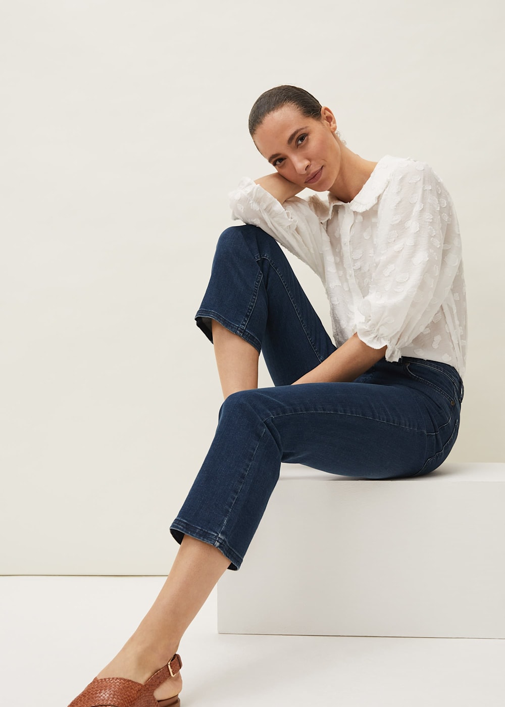 Elsie Cropped Kick Flare Jeans Phase Eight UK