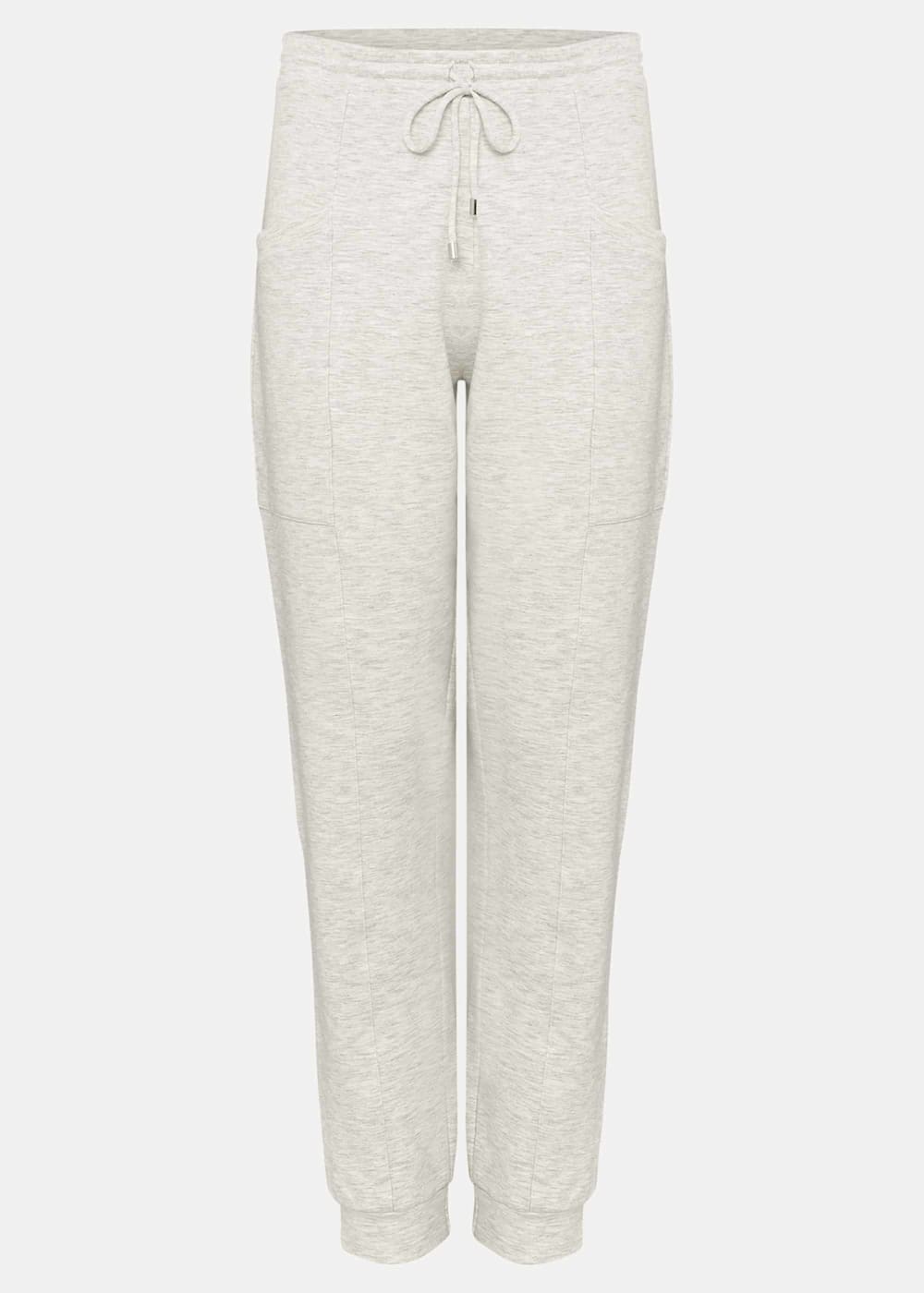 White tapered joggers deals