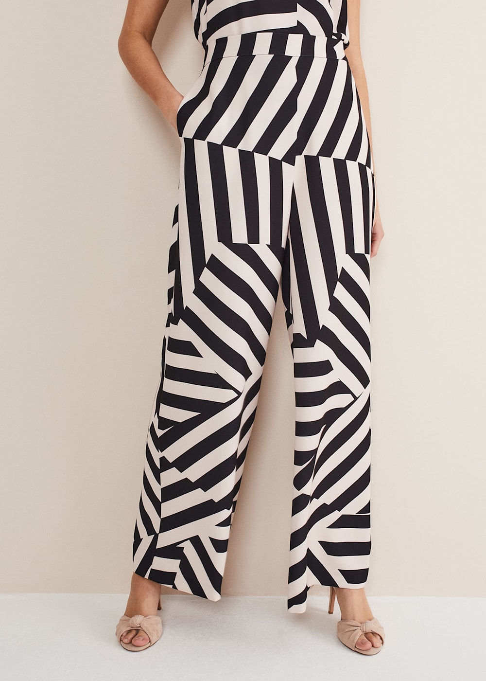 Wide striped trousers cheap