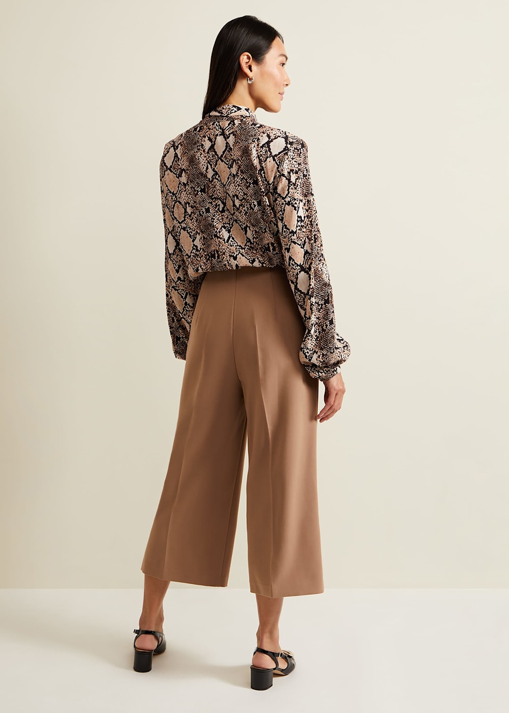 Aubrielle Navy Clean Crepe Culotte