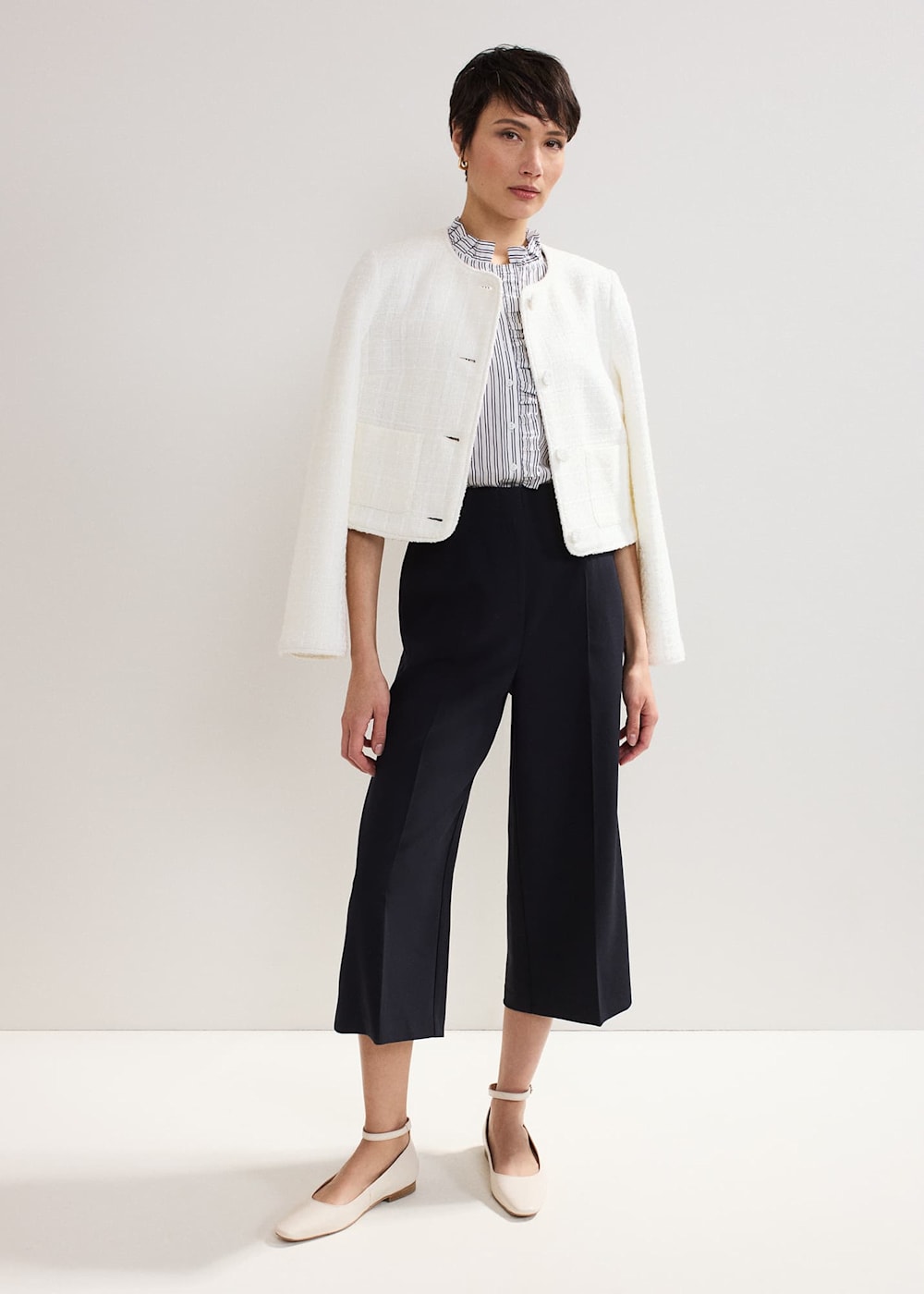 Aubrielle Navy Clean Crepe Culotte