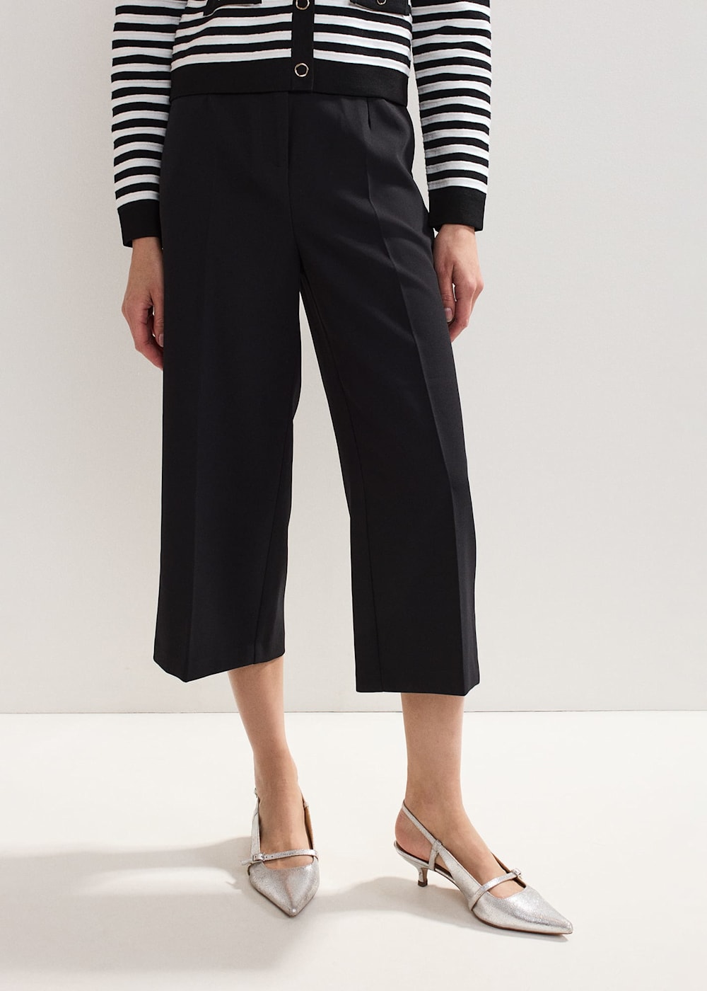 Aubrielle Black Clean Crepe Culotte