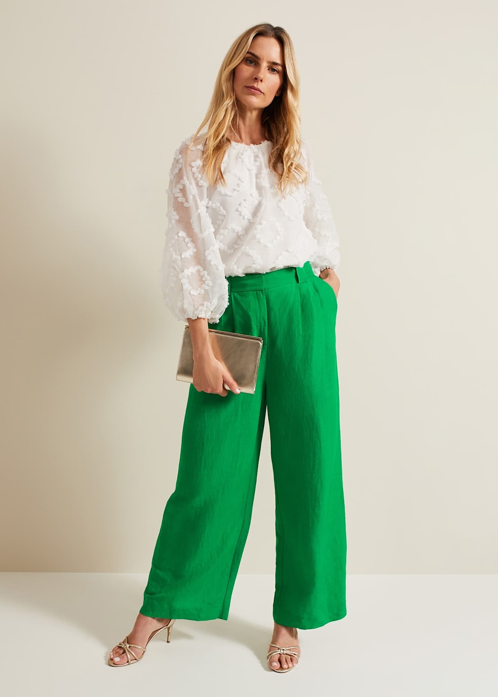 Lottie Linen Wide Leg Trousers Phase Eight UK