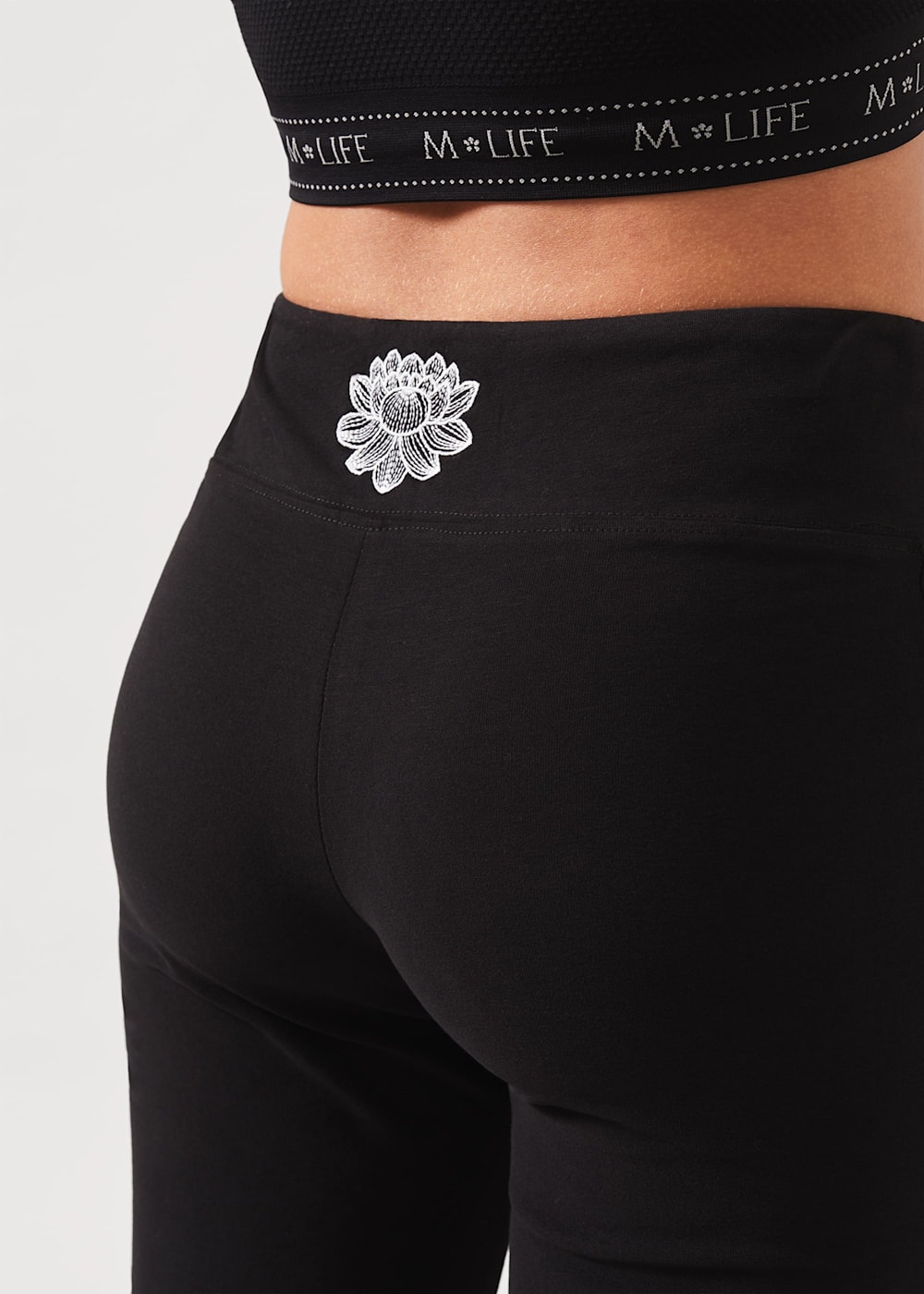Yoga pants with lotus flower on back outlet