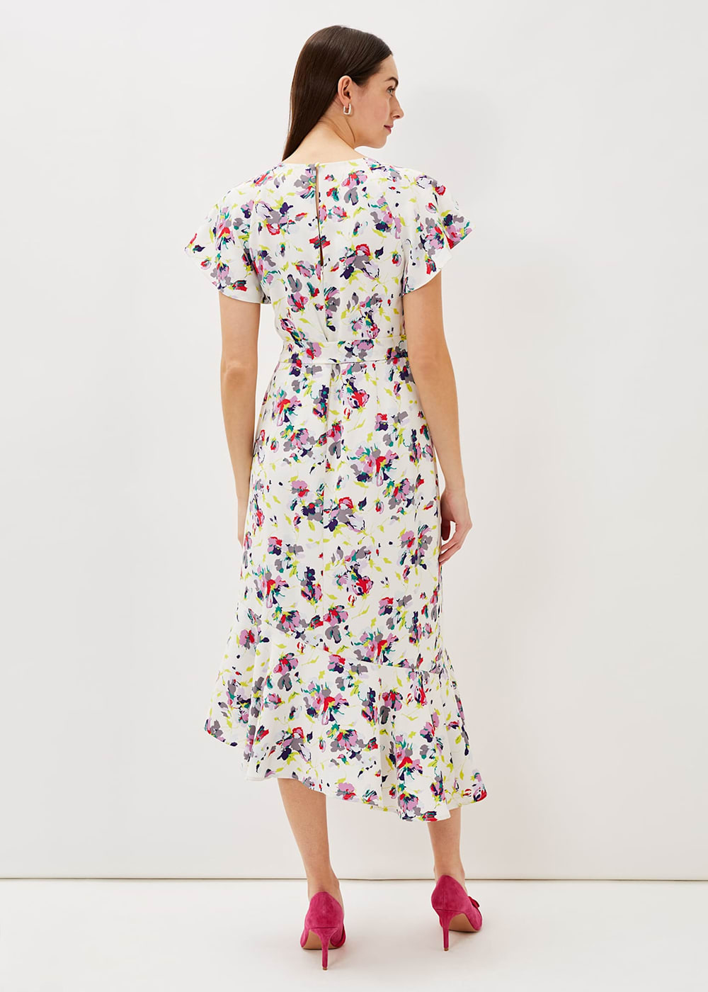 Lorel Floral Asymmetric Hem Dress | Phase Eight ROW |
