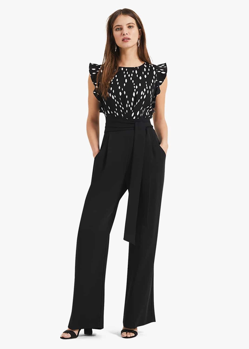 Victoriana foil print jumpsuit top