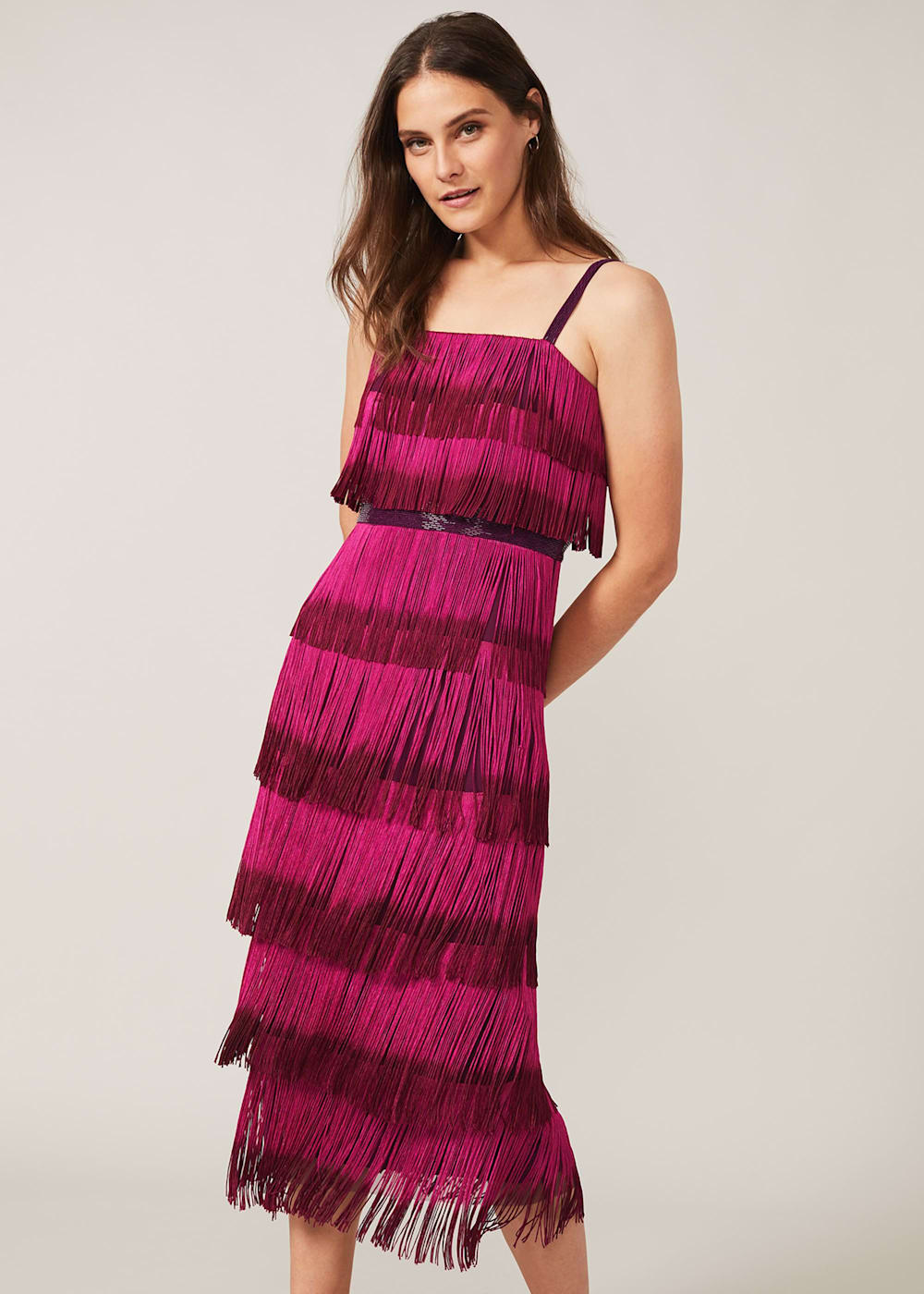 Katalina Dip Dye Fringe Dress Phase Eight ROW