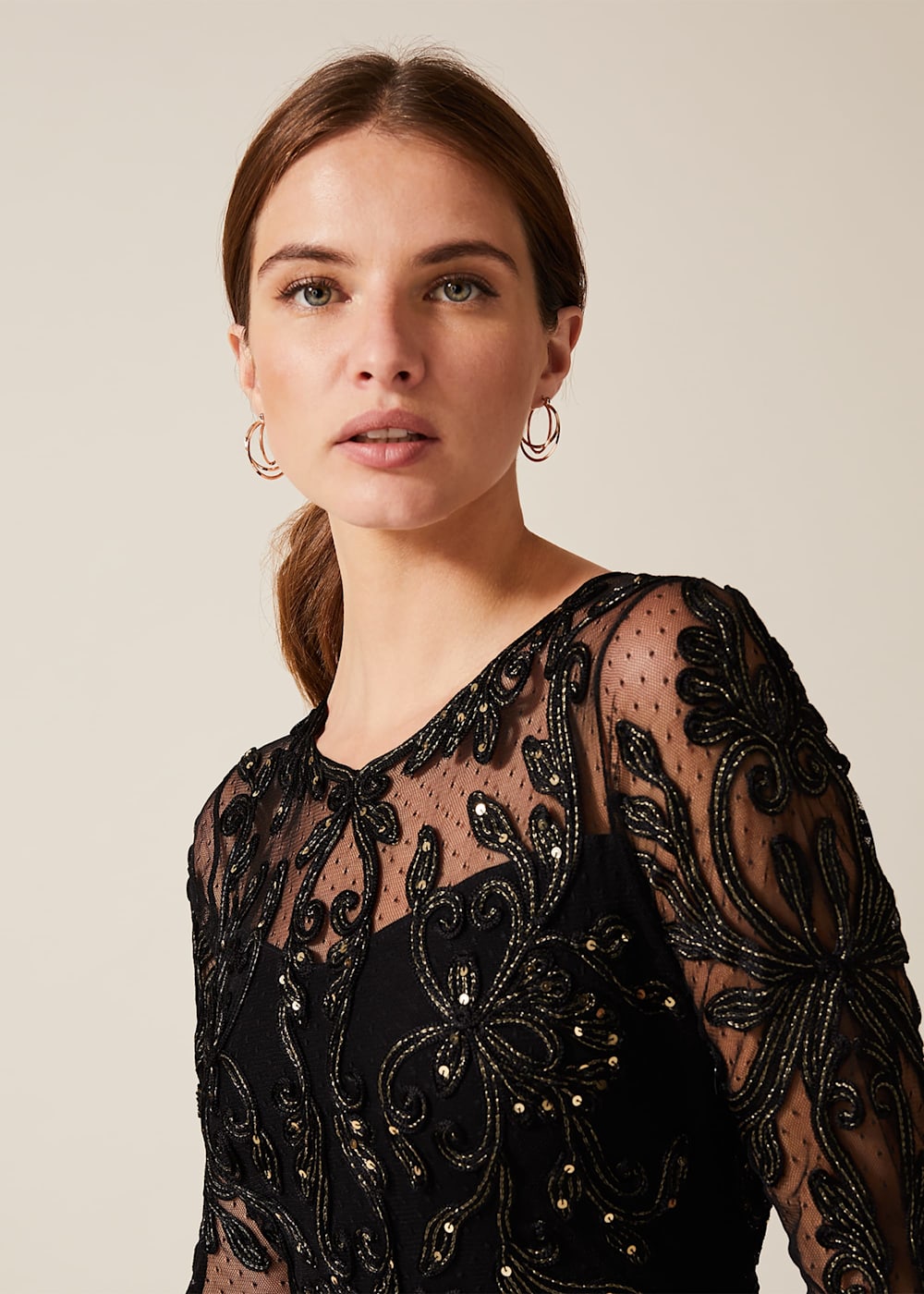 Phase eight countess tapework dress top