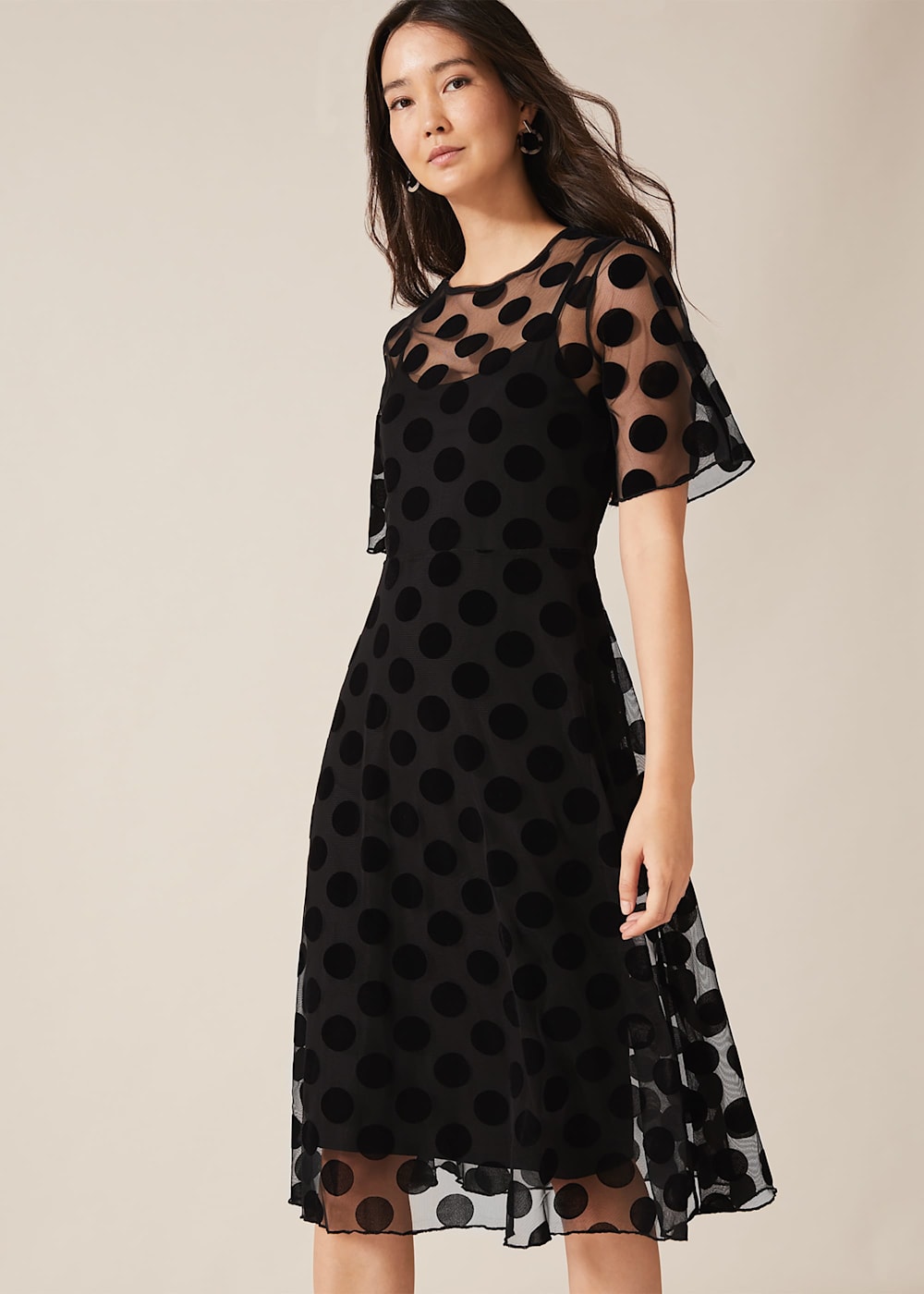 Polka dot mesh dress new arrivals
