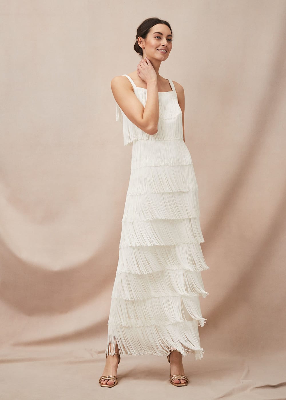 Fringe wedding dress new arrivals