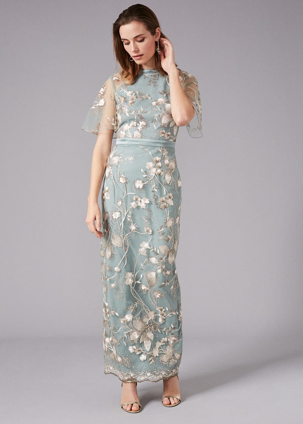 Glenda Floral Embroidered Maxi Dress Phase Eight UK