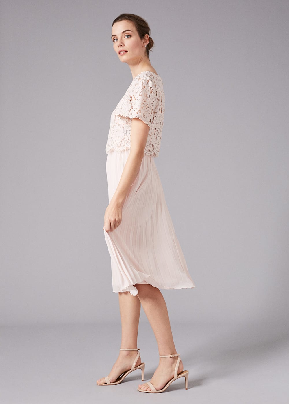 Bettina Lace Top Pleated Dress Phase Eight AU