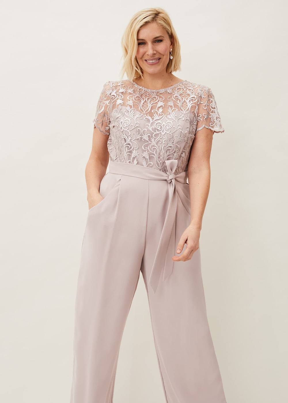 Kira Lace Bodice Jumpsuit Phase Eight UK