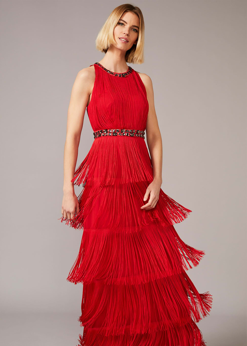 Albertina Fringe Maxi Dress Phase Eight ROW