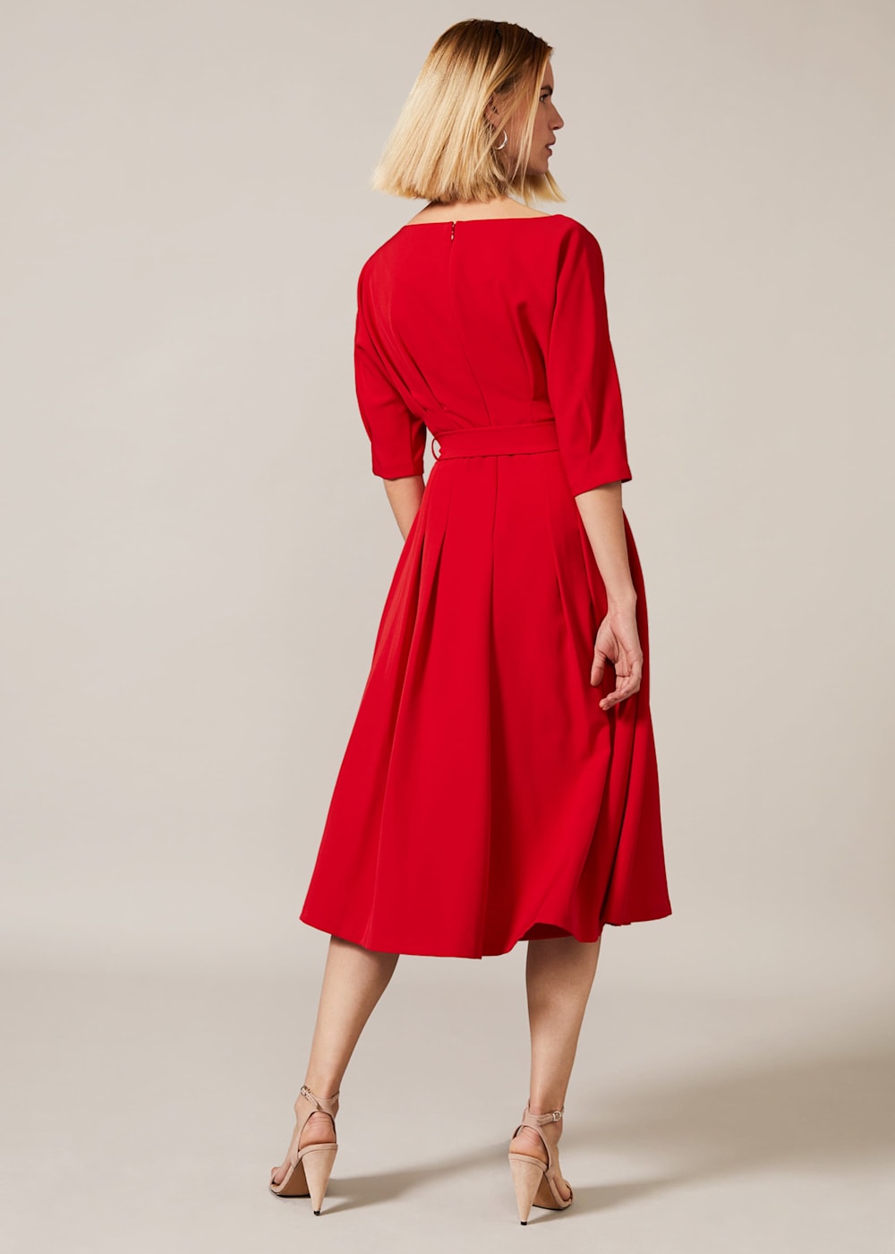 Adelaide Slit Sleeve Belted Dress ワンピース - ワンピース Adelaide Slit Sleeve Belted Dress ワンピース - ワンピース