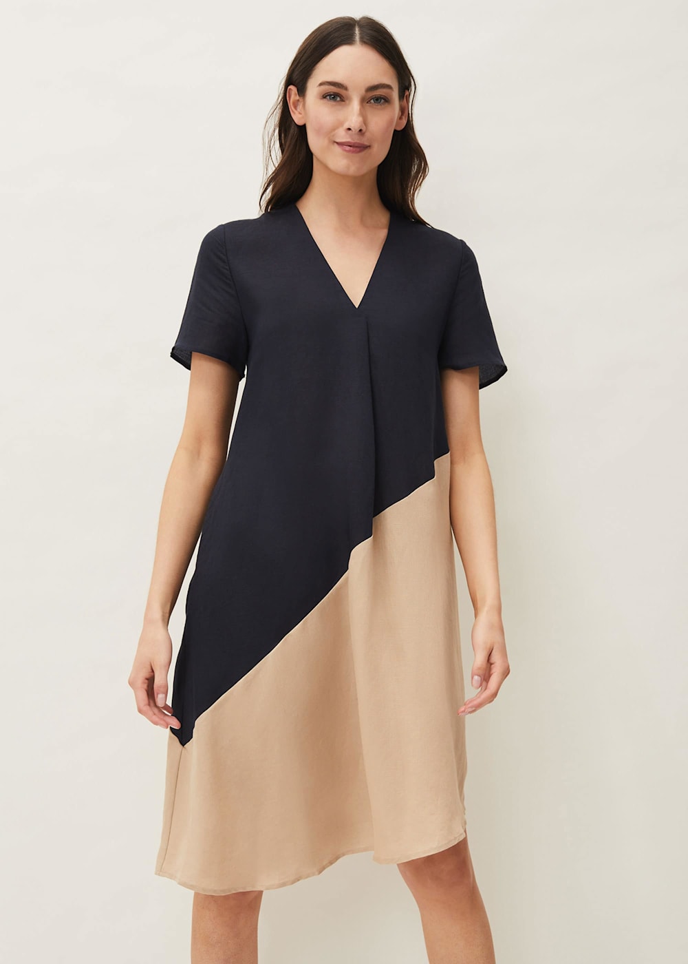 Linen swing dress sales