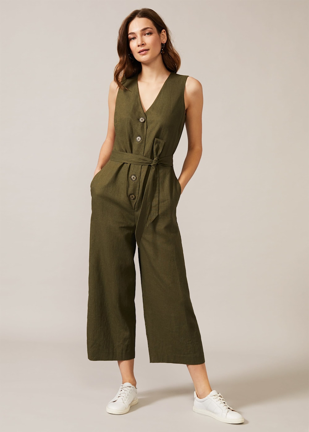 Linen jumpsuit sale hot sale