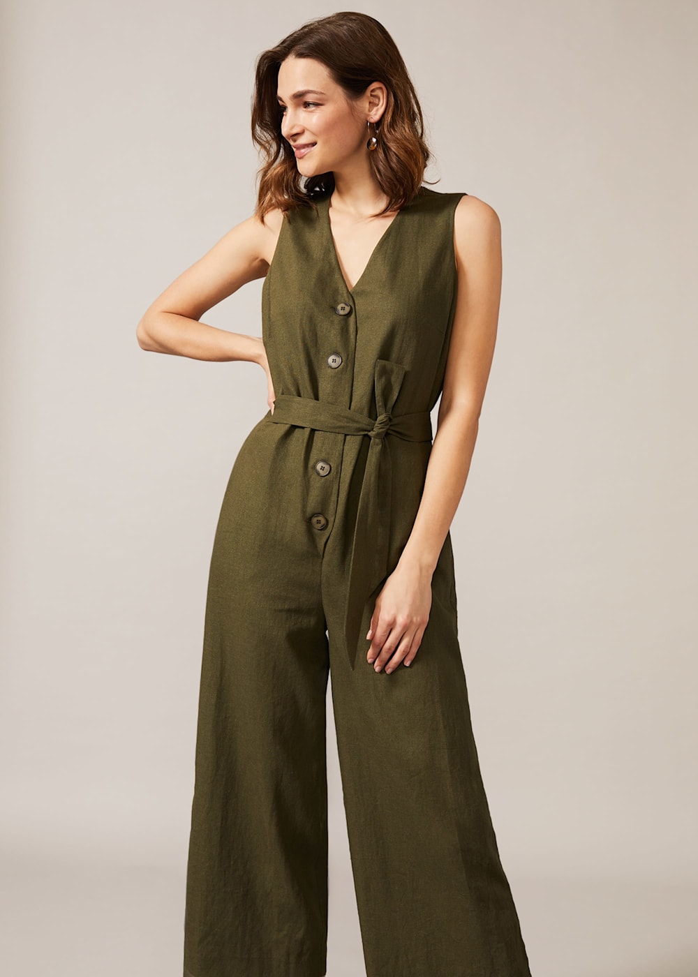 Linen overall jumpsuit clearance