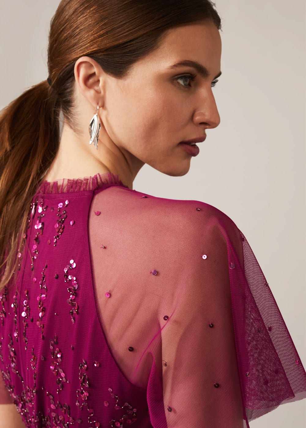 Liliana Tiered Embellished Dress Phase Eight UK