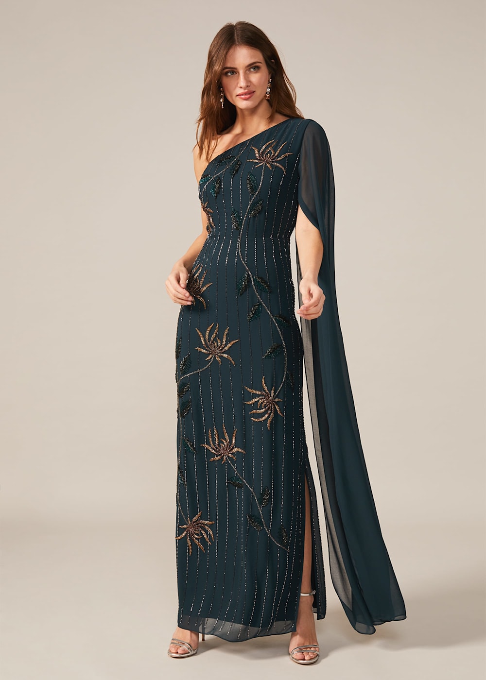 Kalina One Shoulder Cape Dress Phase Eight UK