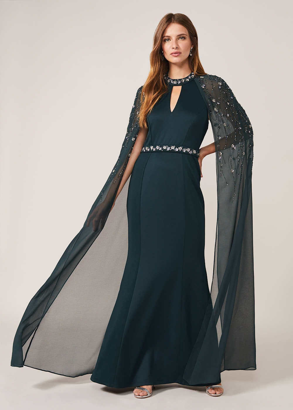 Beaded cape dress store