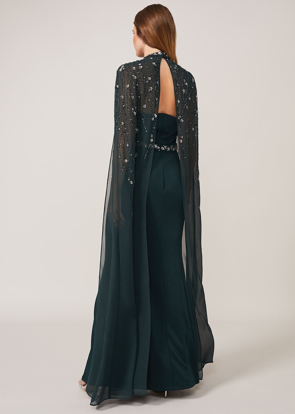 Beaded cape dress clearance