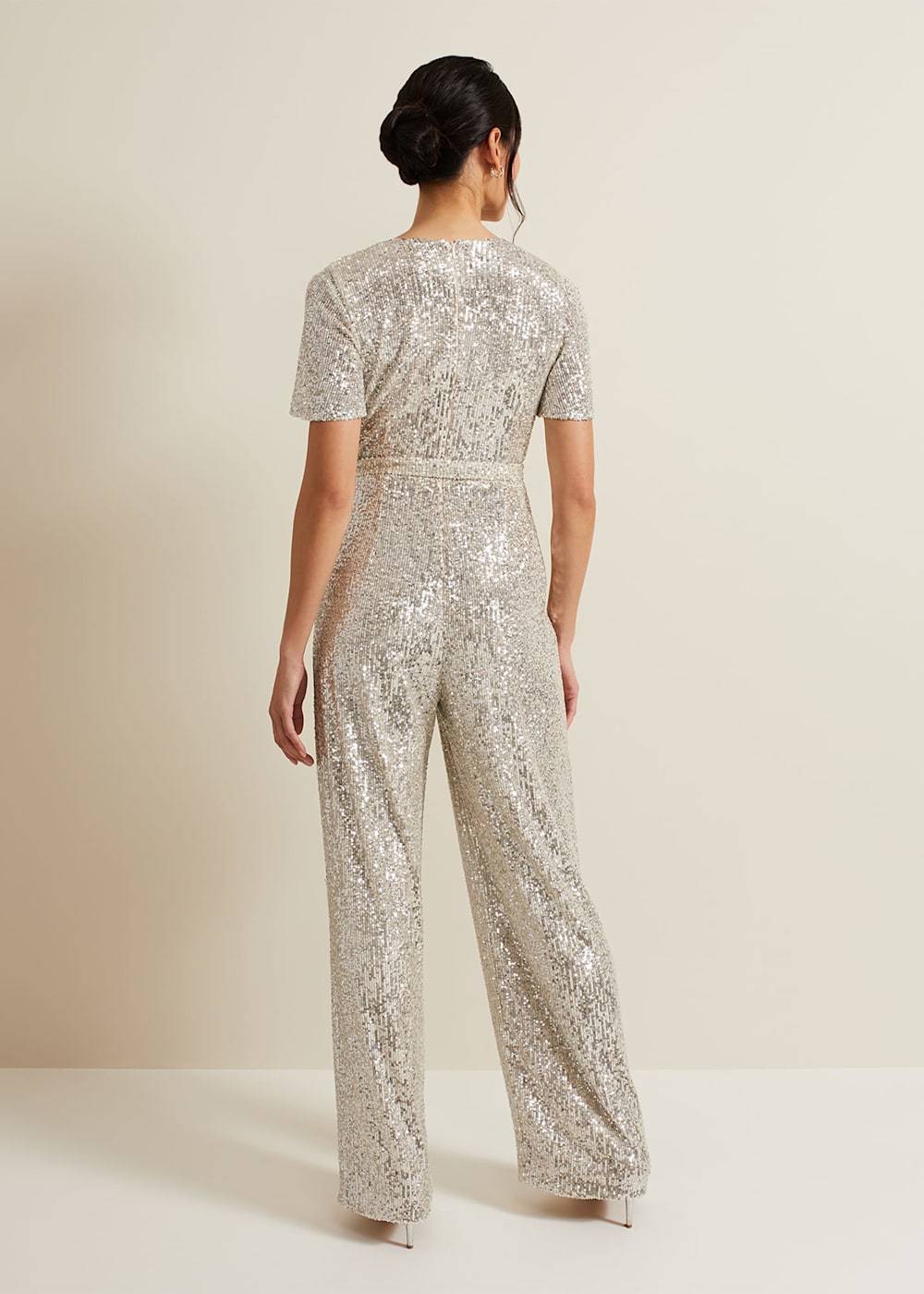 Silver sequin catsuit discount