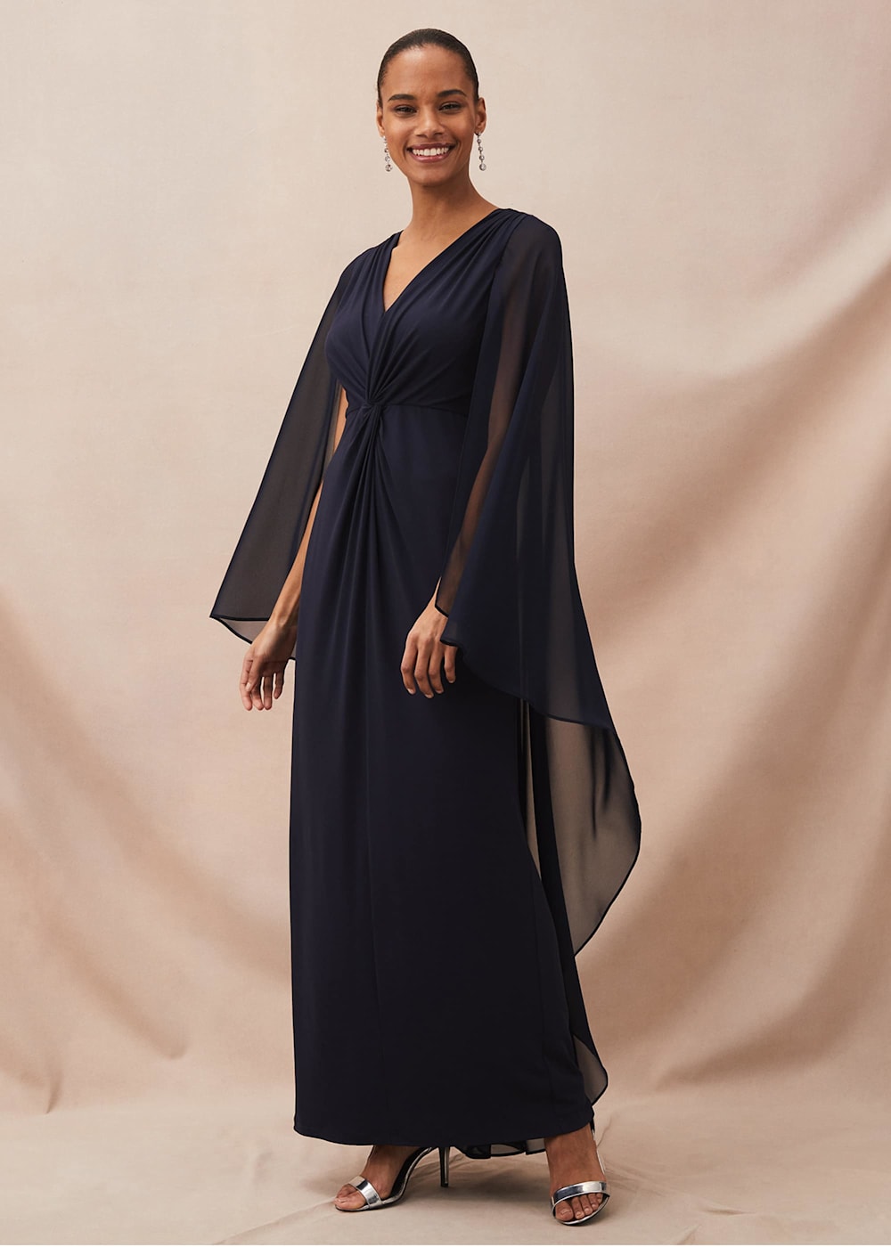 Cape maxi dress discount