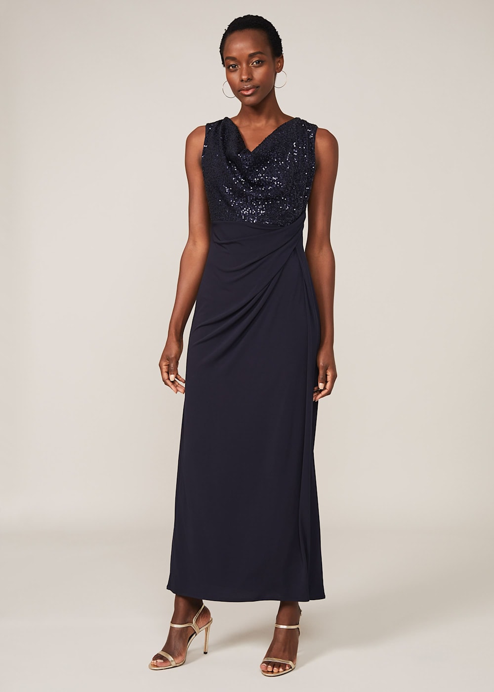 Wanda Sequin Cowl Maxi Dress Phase Eight UK