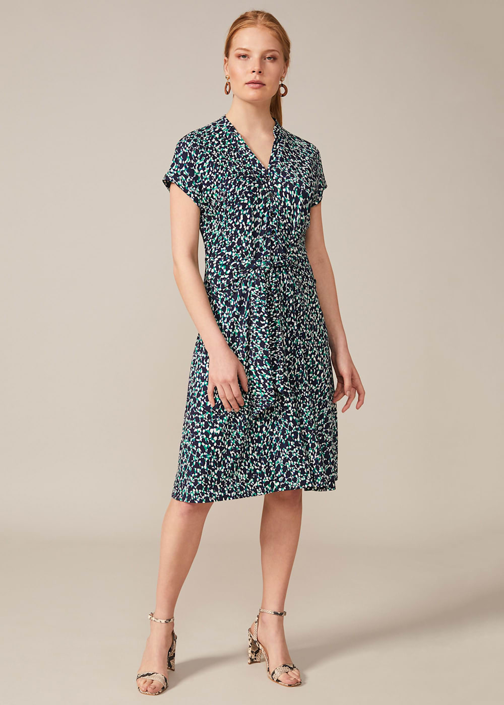 Carolina Printed Tie Front Dress Phase Eight UK