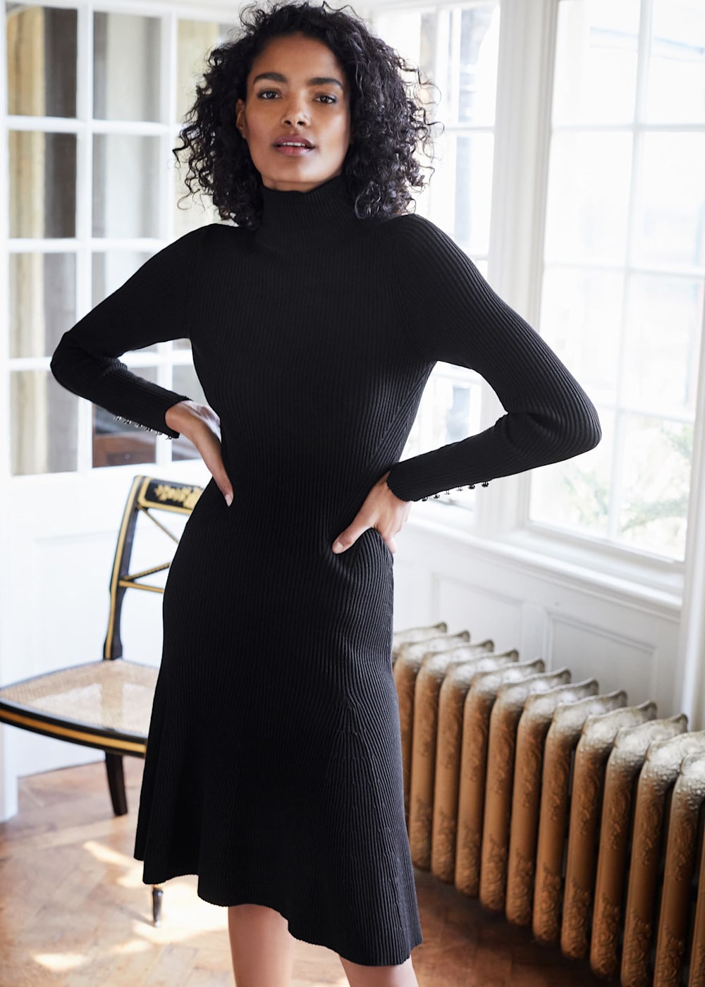 Black roll neck dress uk 2025