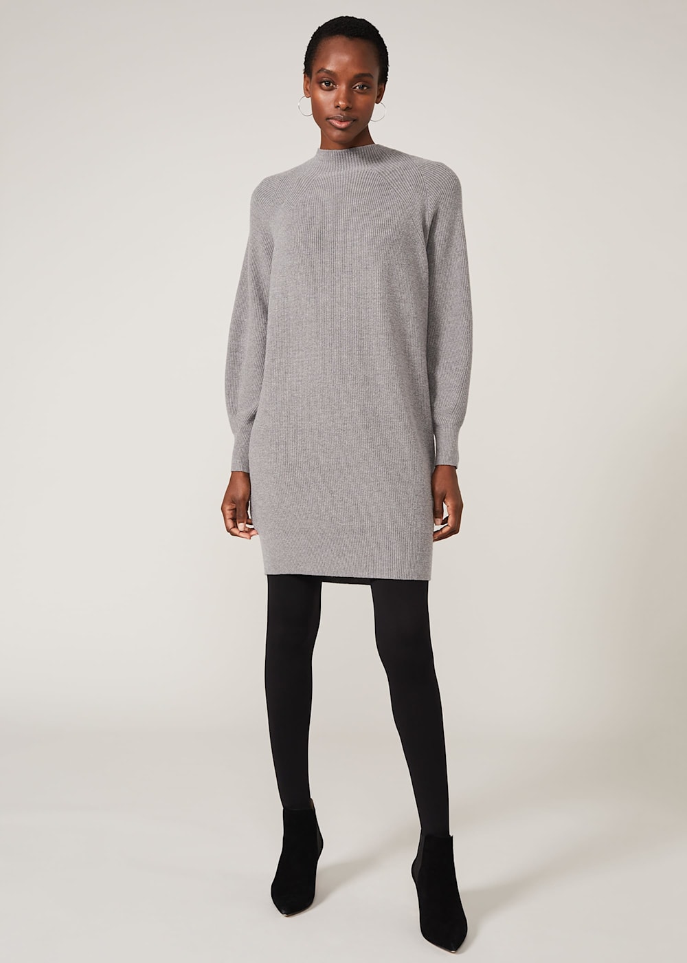 Grey knit jumper dress clearance