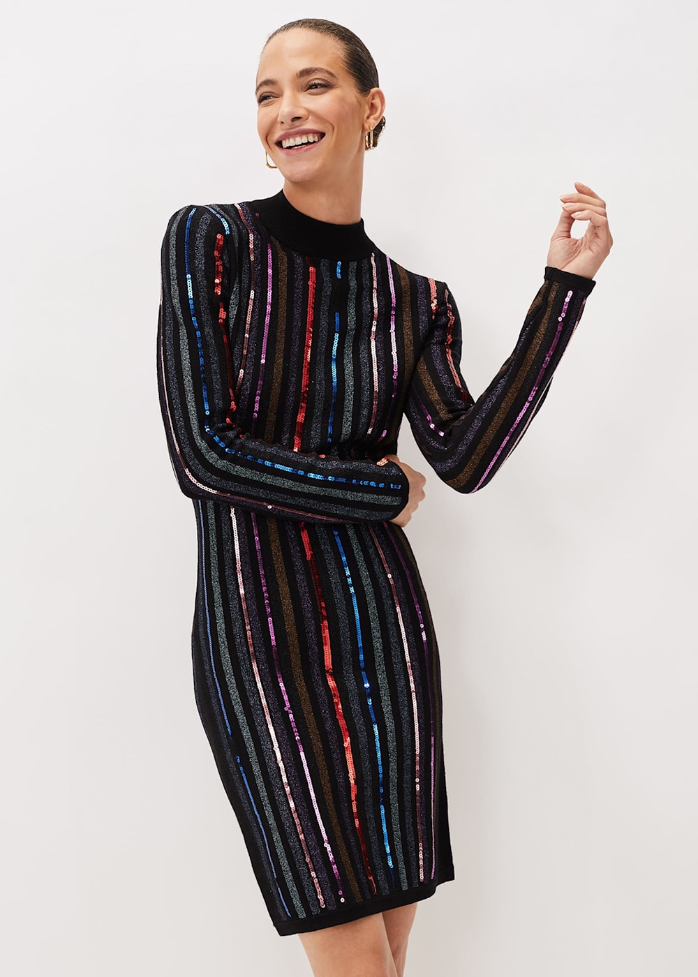 Striped sequin dresses deals