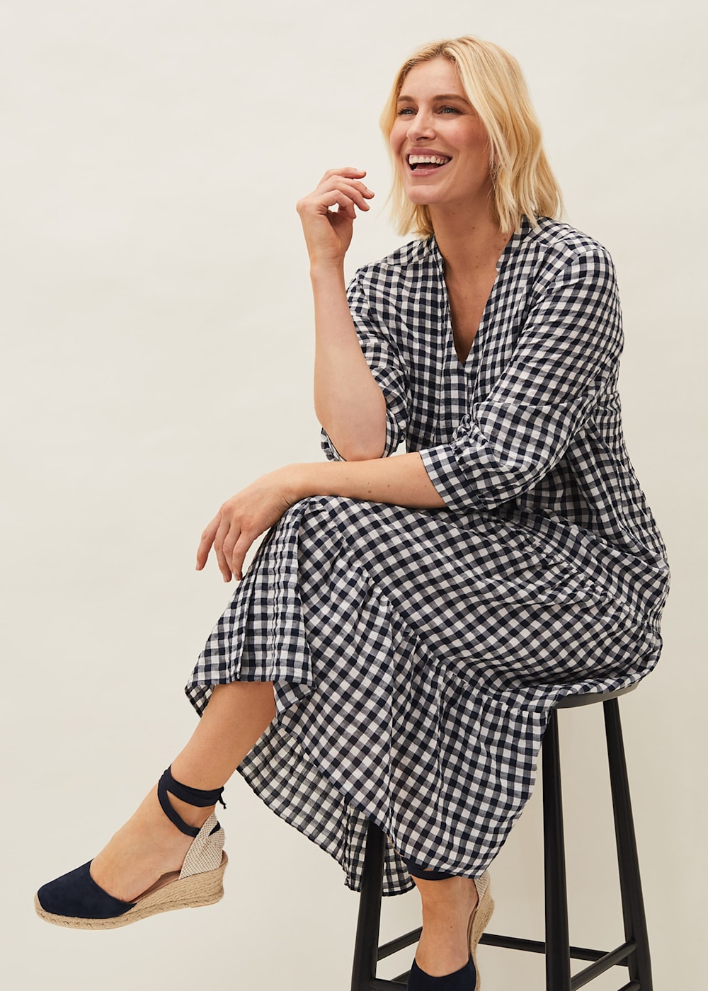 Gingham dress midi hot sale