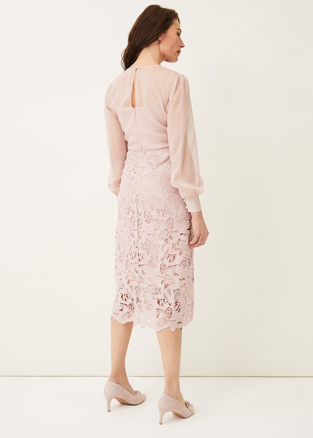 Aldora Chiffon Lace Dress | Phase Eight UK |