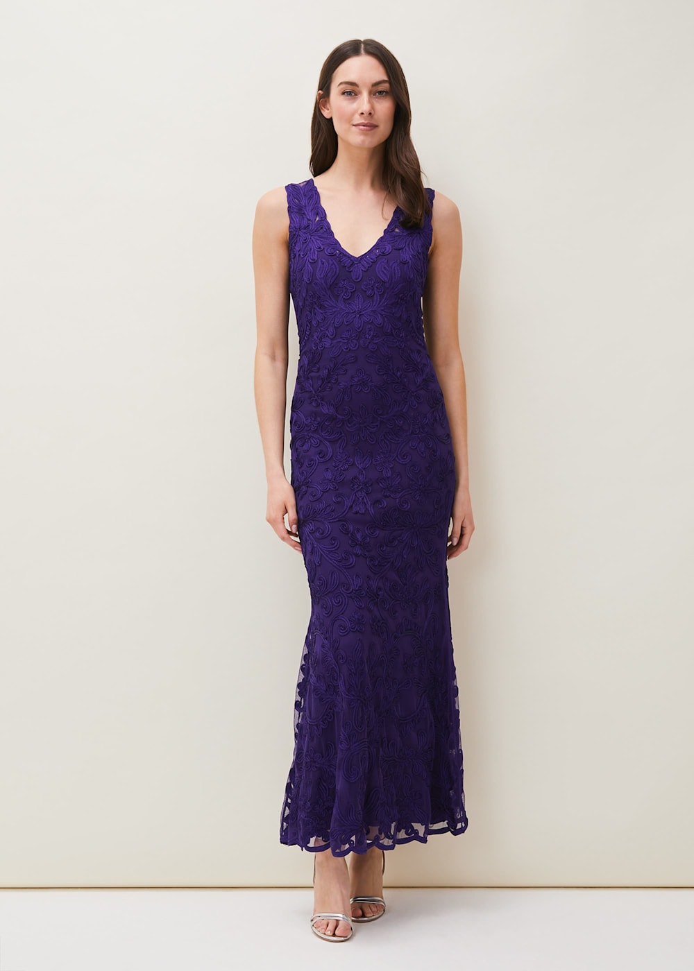 Phase eight purple lace dress clearance