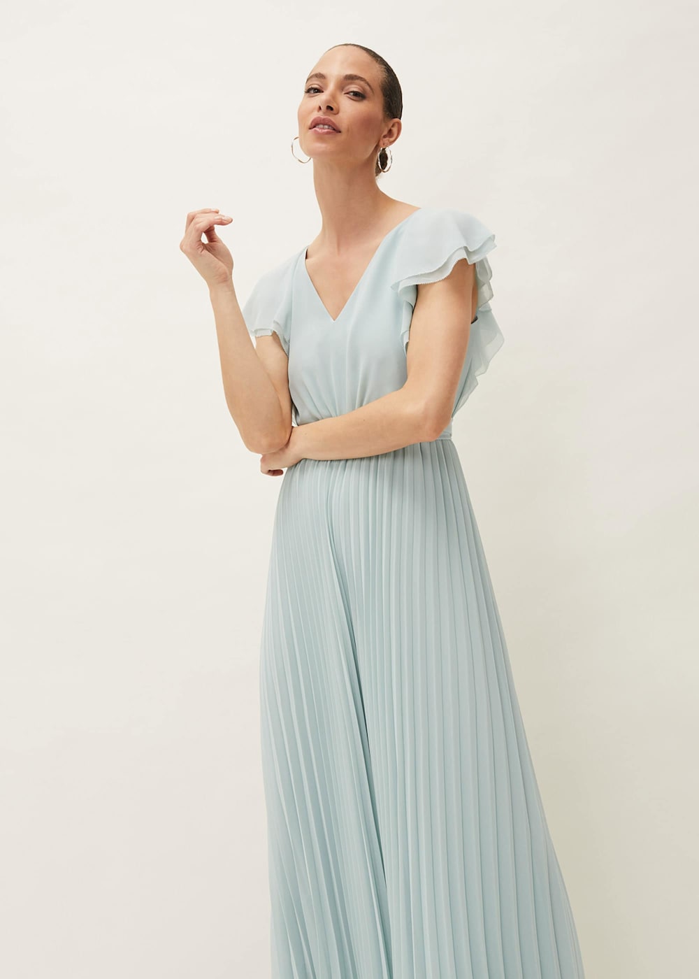 Pleated wide leg jumpsuit outlet