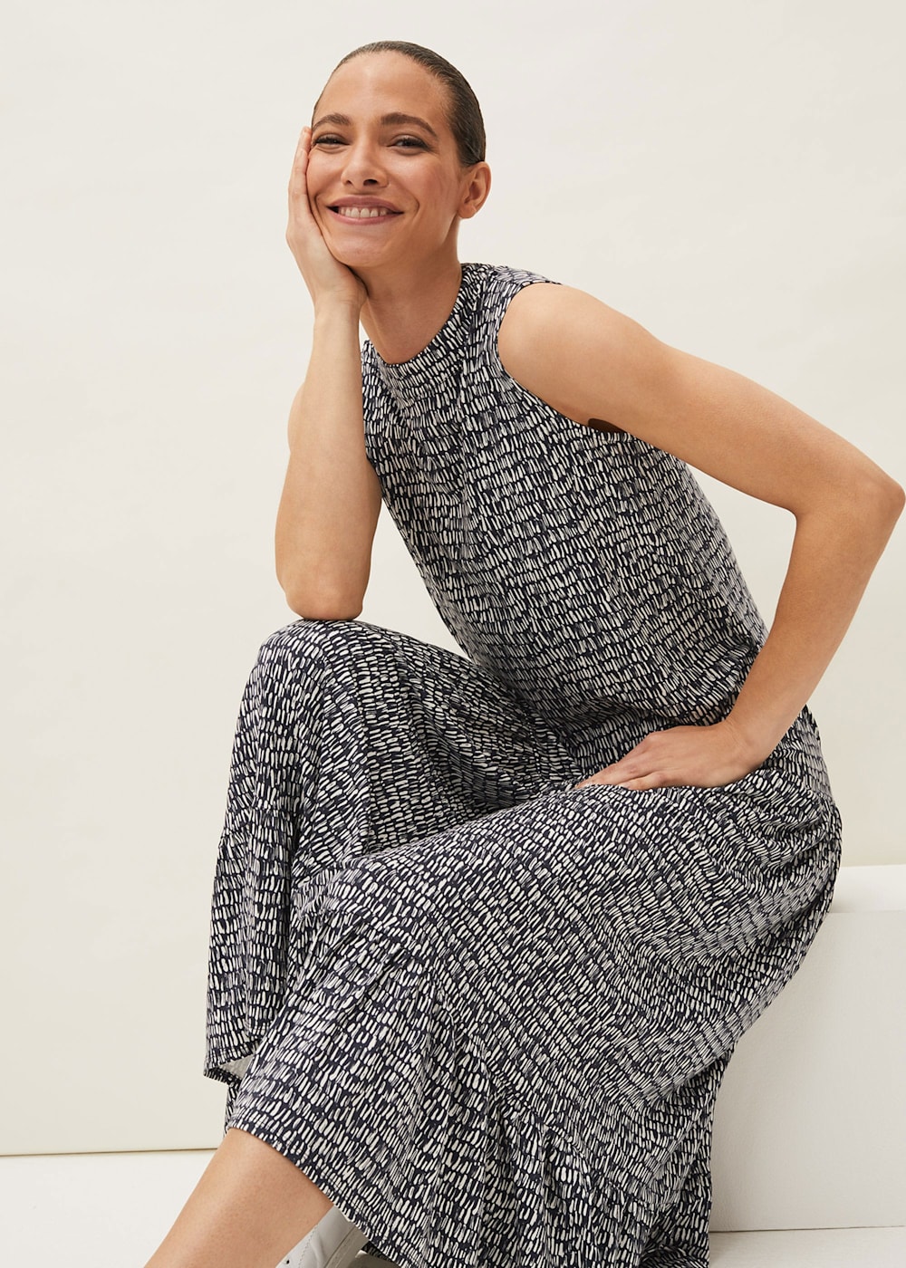 Adelia Abstract Print Midaxi Dress Phase Eight UK