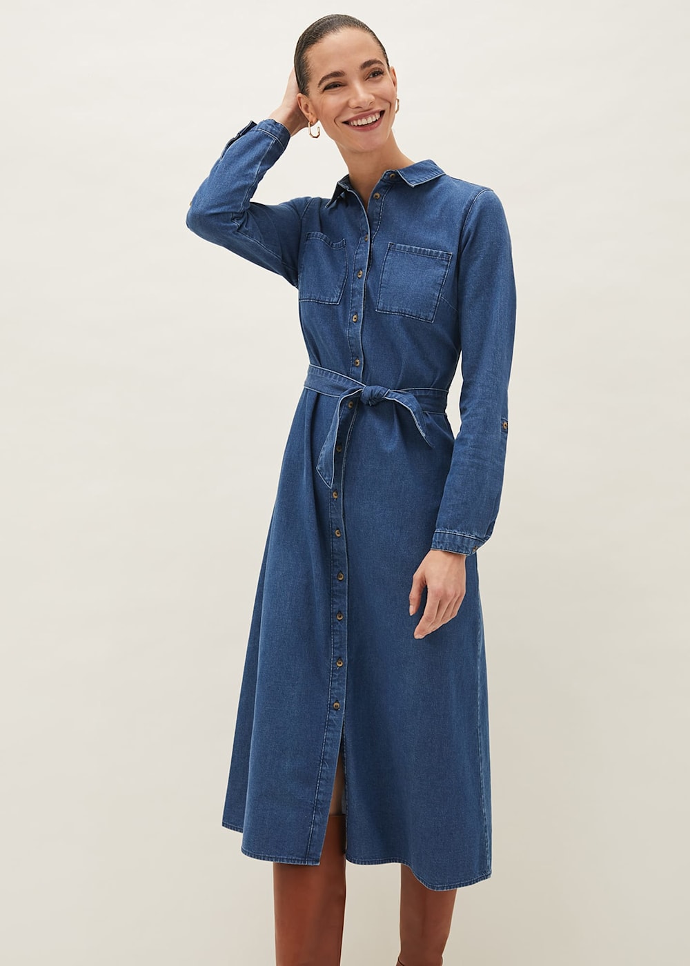 Denim midi dress uk outlet