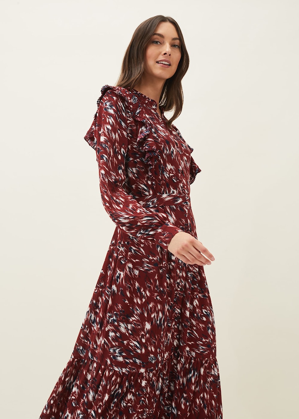 Helen Abstract Feather Print Midaxi Dress Phase Eight UK